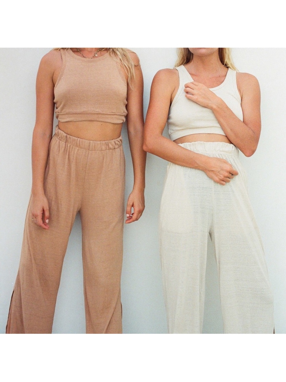 2 pairs Belle the label silk noil pants